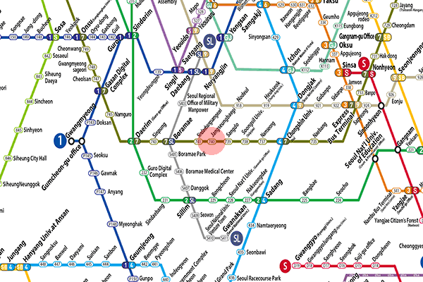 Jangseungbaegi station map