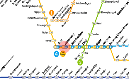 Jeongwang station map