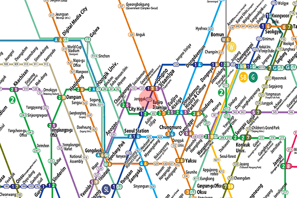 Jonggak station map