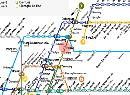 Junggye station map