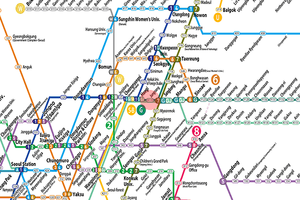 Jungnang station map