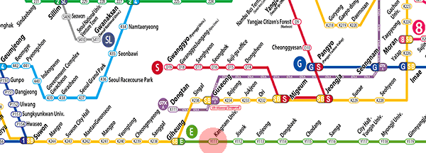 Kangnam University station map