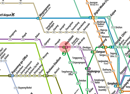 Kkachisan station map