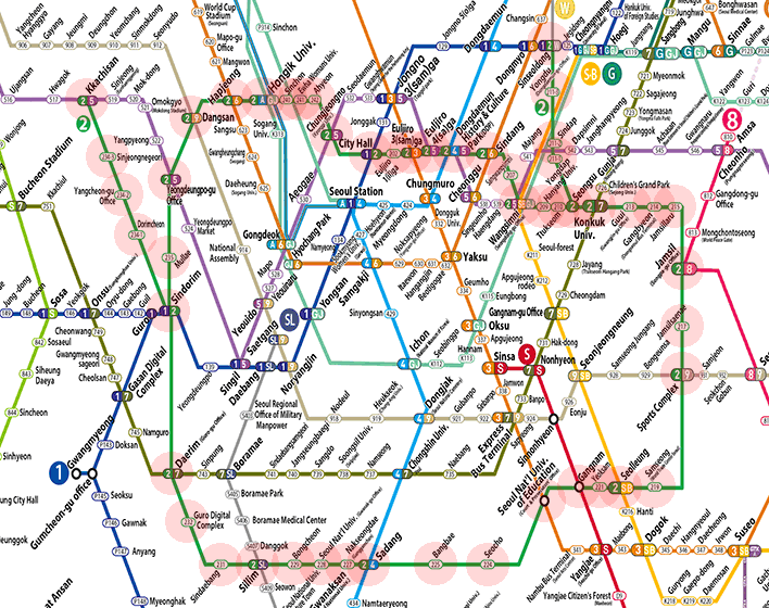 Seoul subway Line 2 map