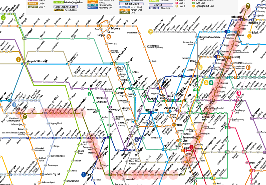 Seoul subway Line 7 map