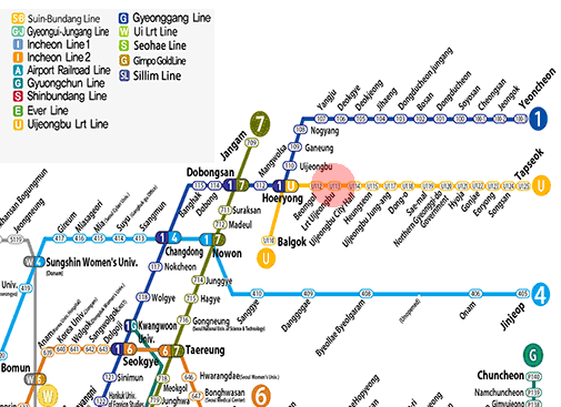 LRT Uijeongbu station map