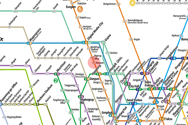 Mangwon station map