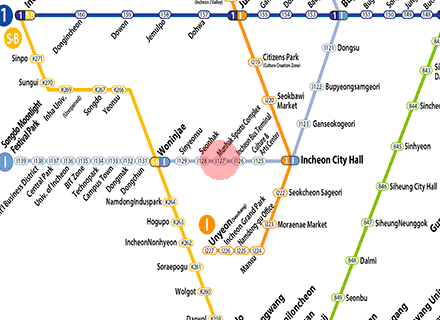 Munhak Sports Complex station map