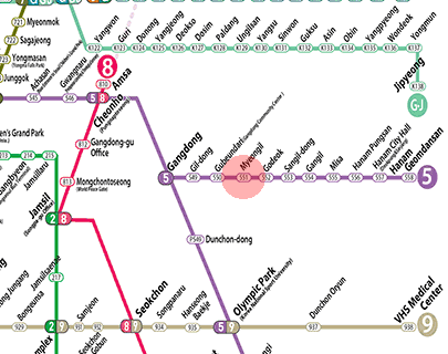 Myeongil station map
