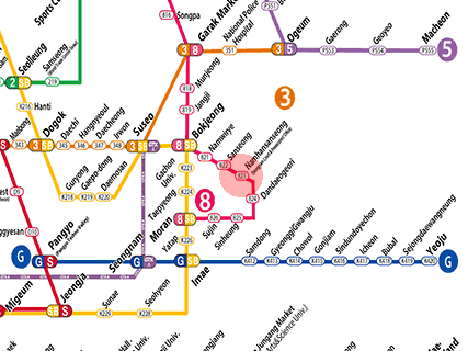 Namhansanseong station map