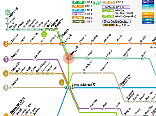 Neunggok station map