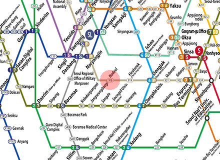 Nodeul station map