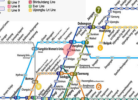 Nokcheon station map