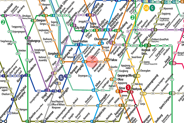Noksapyeong station map