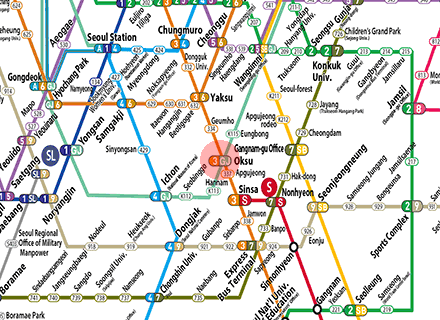 Oksu station map
