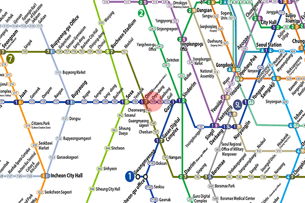 Oryu-dong station map