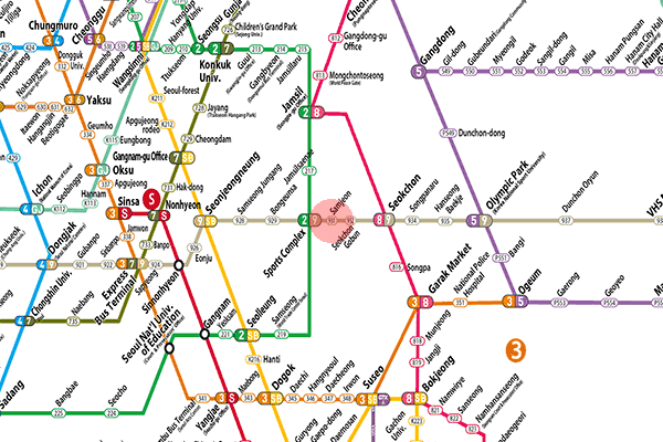 Samjeon station map
