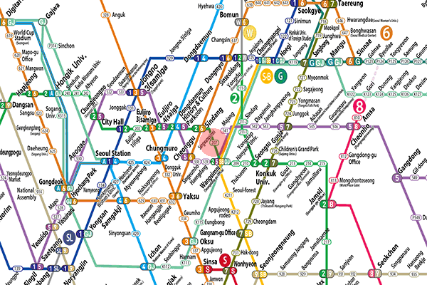 Sangwangsimni station map