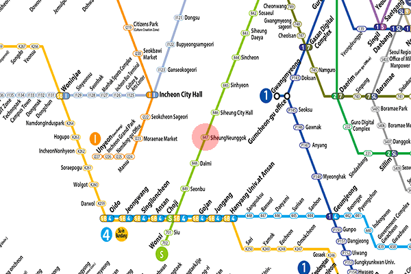 Siheung Neunggok station map