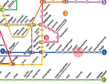 Sindundoyechon station map