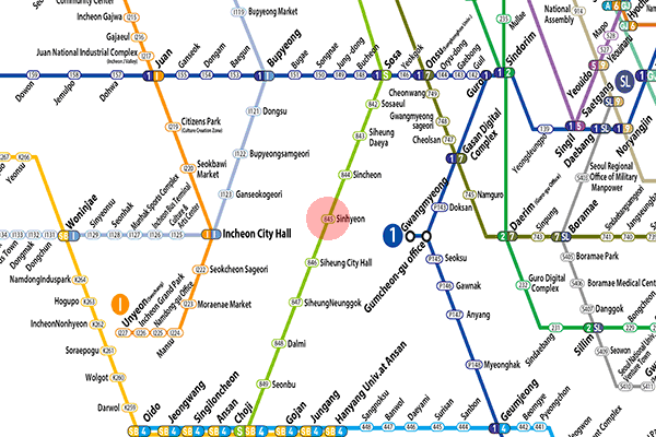 Sinhyeon station map
