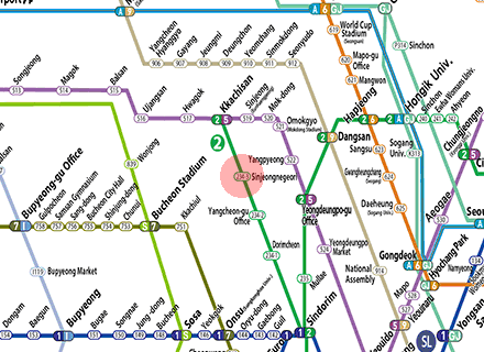 Sinjeongnegeori station map