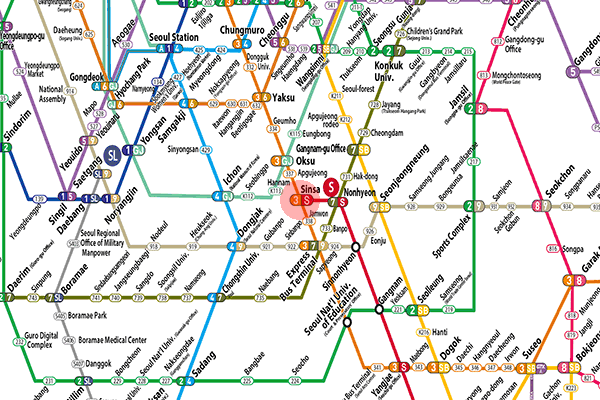 Sinsa station map