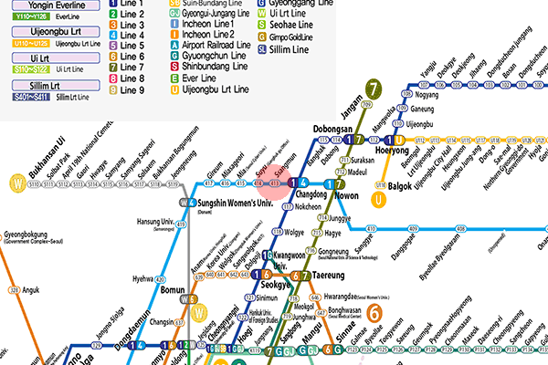 Ssangmun station map