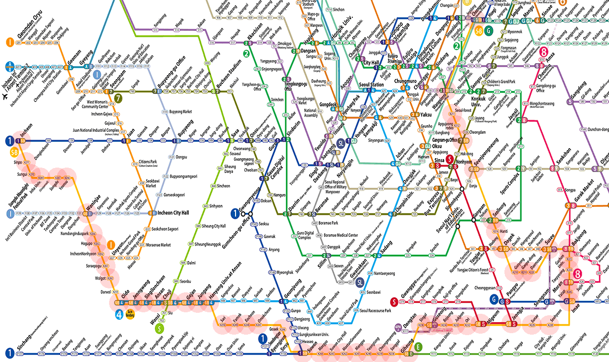 Seoul subway Suin-Bundang Line map