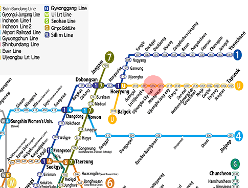 Uijeongbu City Hall station map