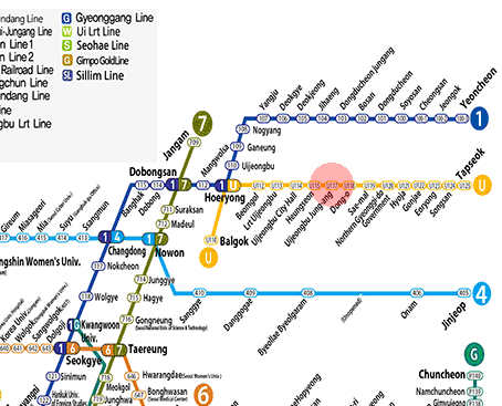Uijeongbujungang station map