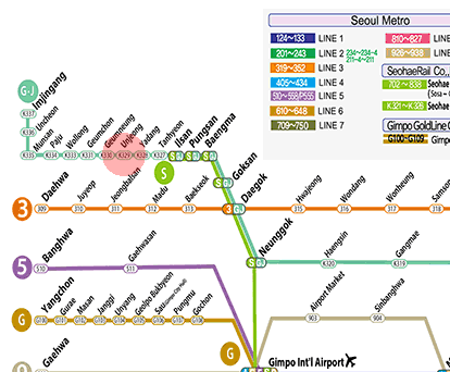 Unjeong station map