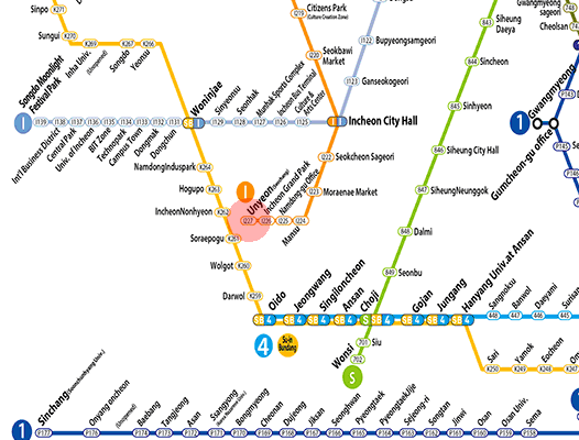 Unyeon station map