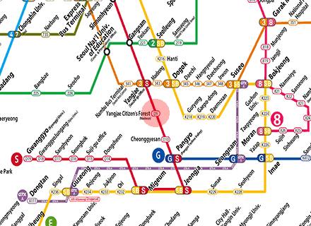 Yangjae Citizen's Forest station map