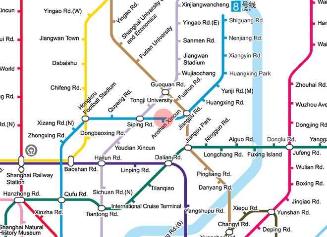 Anshan Xincun station map