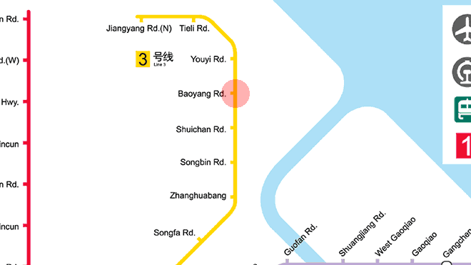 Baoyang Road station map