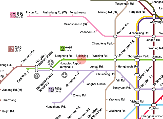 Beixinjing station map