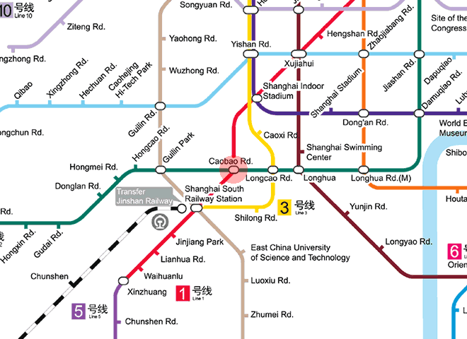 Caobao Road station map