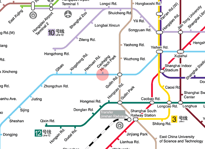 Caohejing Hi-Tech Park station map