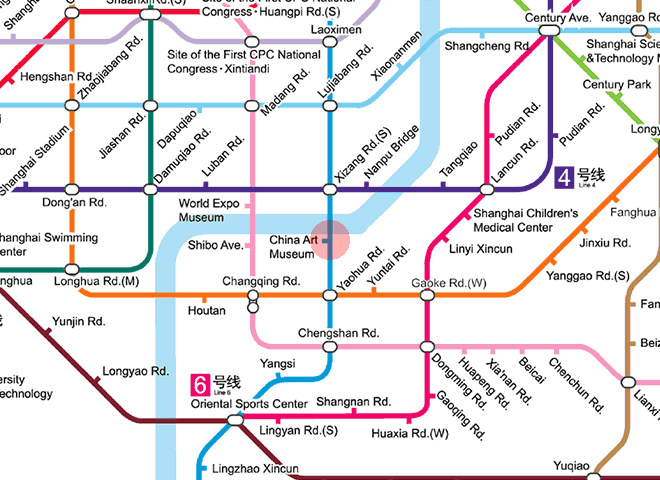 China Art Museum station map