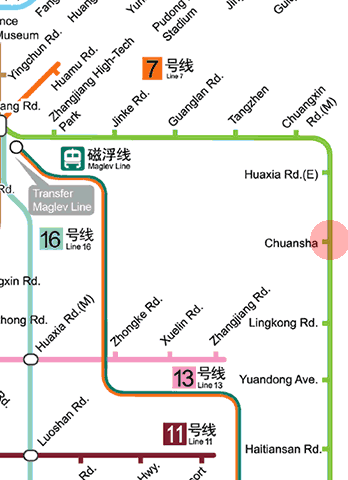 Chuansha station map