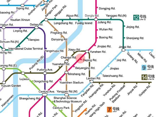 Deping Road station map