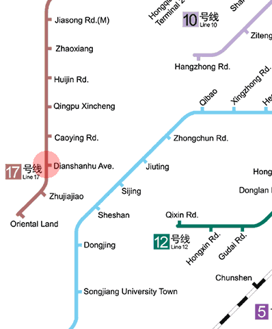 Dianshanhu Avenue station map