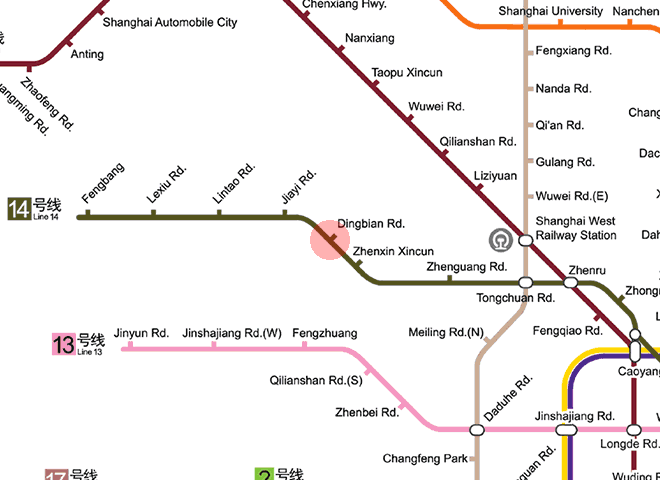 Dingbian Road station map