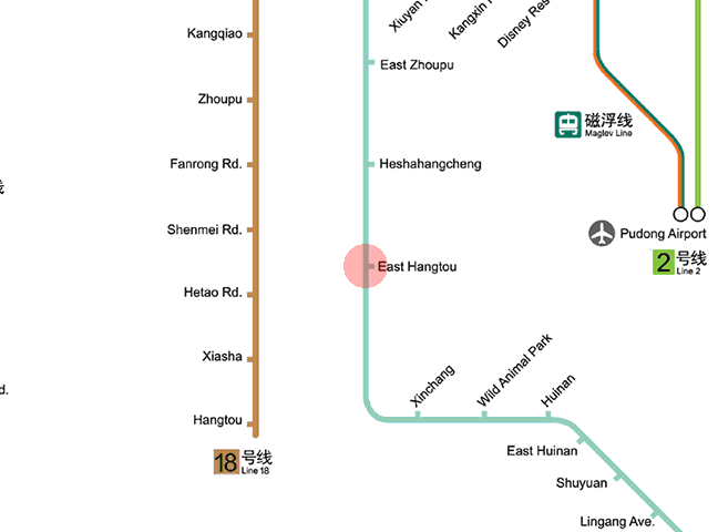 East Hangtou station map