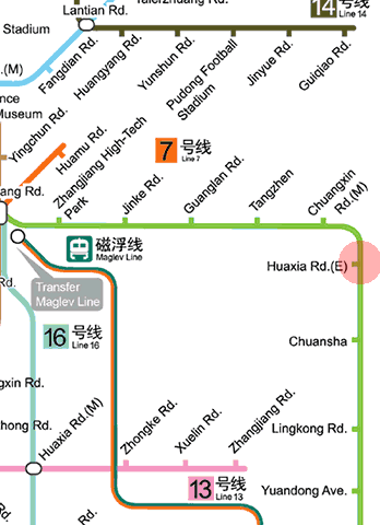East Huaxia Road station map