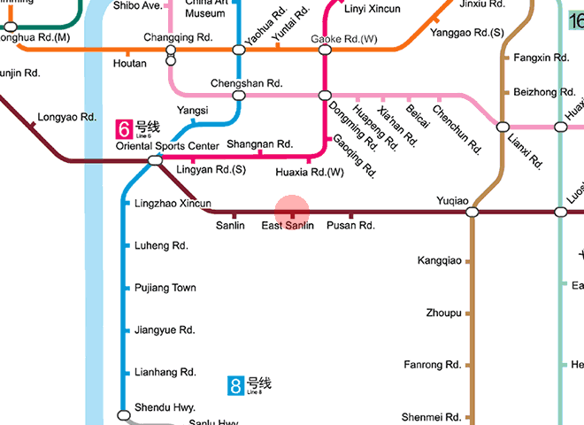 East Sanlin station map