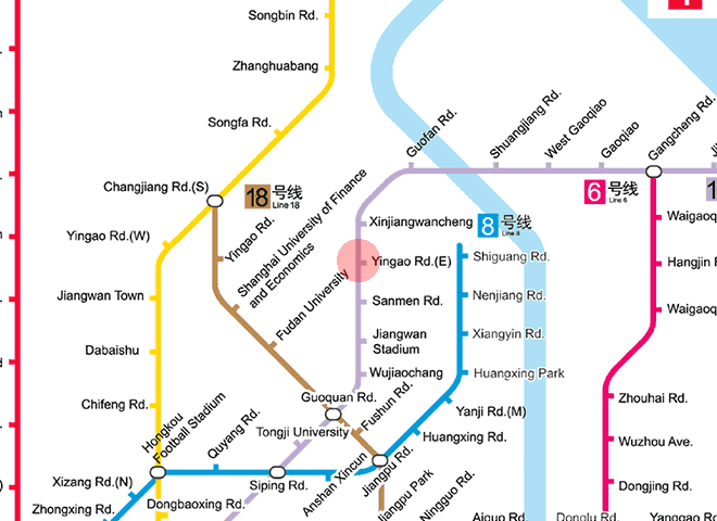 East Yingao Road station map