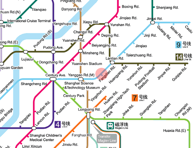 Fangdian Road station map