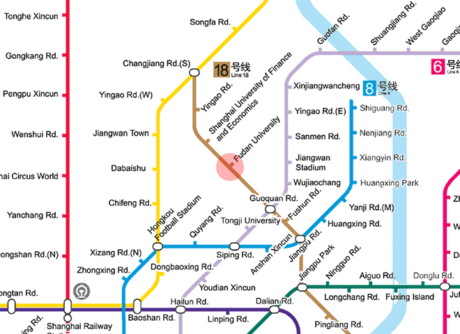Fudan University station map